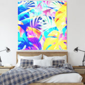 Moderne Abstracte Bloemige Pastel Kleur Canvas Afdruk (Insitu (Slaapkamer))