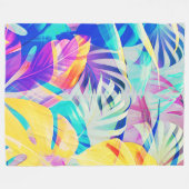 Moderne Abstracte Bloemige Pastel Kleur Fleece Deken (Voorkant (Horizontaal))