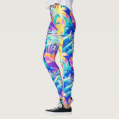 Moderne Abstracte Bloemige Pastel Kleur Leggings (Links)