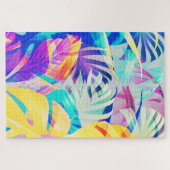 Moderne Abstracte Bloemige Pastel Kleur Legpuzzel (Horizontaal)