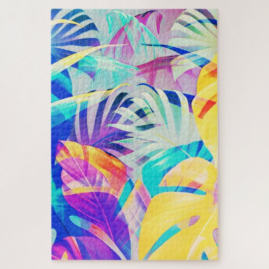 Moderne Abstracte Bloemige Pastel Kleur Legpuzzel (Verticaal)