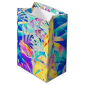 Moderne Abstracte Bloemige Pastel Kleur Medium Cadeauzakje (Voorkant Gekanteld)