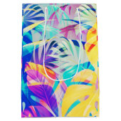 Moderne Abstracte Bloemige Pastel Kleur Medium Cadeauzakje (Achterkant)