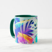 Moderne Abstracte Bloemige Pastel Kleur Mok (Voorkant links)