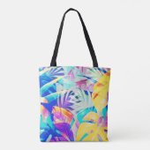Moderne Abstracte Bloemige Pastel Kleur Tote Bag (Achterkant)