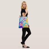 Moderne Abstracte Bloemige Pastel Kleur Tote Bag (Op model)