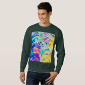Moderne Abstracte Bloemige Pastel Kleur Trui (Voorkant volledig)