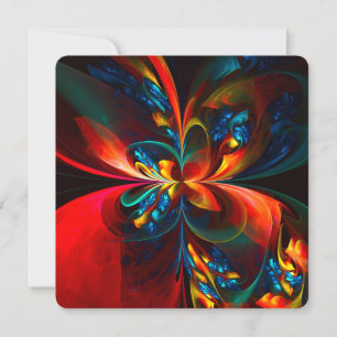 Moderne Abstracte Bloemkunst Oranje Blauwe Patroon Kaart