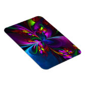 Moderne Abstracte Bloemkunst Rode Blauwe Patroon # Magneet (Rechterzijde)