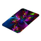 Moderne Abstracte Bloemkunst Rode Blauwe Patroon # Magneet (Linkerzijde)