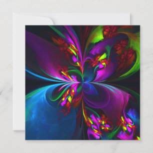 Moderne Abstracte Bloemkunst Rood Blauw Patroon #1