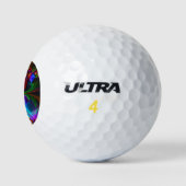 Moderne Abstracte Bloemkunst Rood Blauw Patroon #1 Golfballen (Logo)
