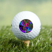 Moderne Abstracte Bloemkunst Rood Blauw Patroon #1 Golfballen (Insitu Shirt)