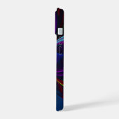 Moderne Abstracte Bloemkunst Rood Blauw Patroon #1 iPhone 15 Case (Linkerkant)