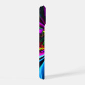 Moderne Abstracte Bloemkunst Rood Blauw Patroon #1 iPhone 15 Case (Rechterkant)