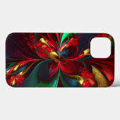 Moderne Abstracte Bloemkunst Rood Groen Patroon #1 Case-Mate iPhone Case (Achterkant (horizontaal))