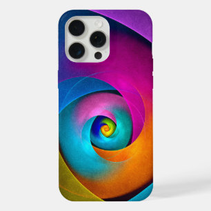 Moderne Abstracte Bloemkunst Roze Blauwe Patroon # iPhone 15 Pro Max Case