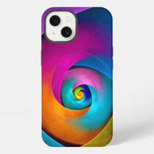Moderne Abstracte Bloemkunst Roze Blauwe Patroon # iPhone 13 Hoesje