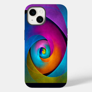 Moderne Abstracte Bloemkunst Roze Blauwe Patroon # iPhone 14 Hoesje