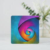 Moderne Abstracte Bloemkunst Roze Blauwe Patroon # Kaart (Staand voorkant)