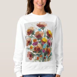 Moderne Abstracte Bloemkunst Trui