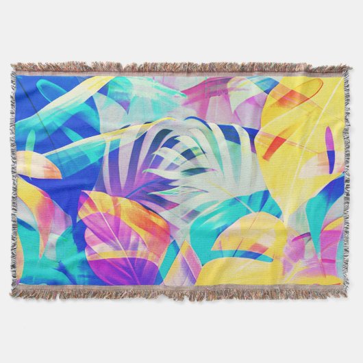 Moderne Abstracte bloempastel kleur Deken (Voorkant)