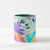 Moderne Abstracte bloempastel kleur Mok (Midden)