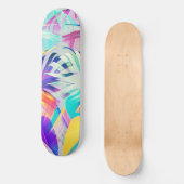 Moderne Abstracte bloempastel kleur Persoonlijk Skateboard (Voorkant)