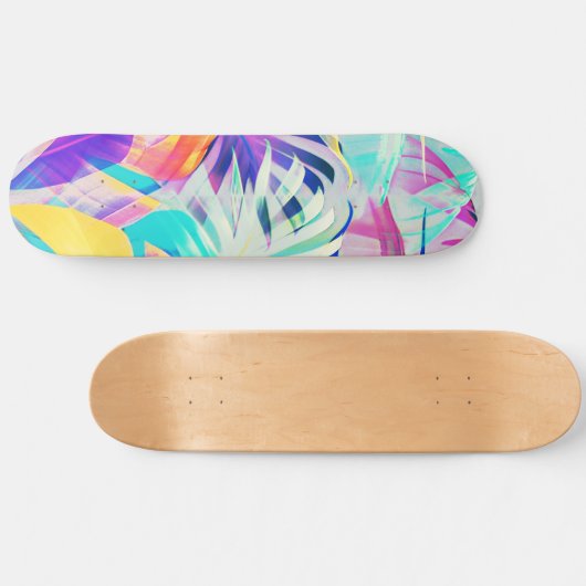 Moderne Abstracte bloempastel kleur Persoonlijk Skateboard (Horizontaal)
