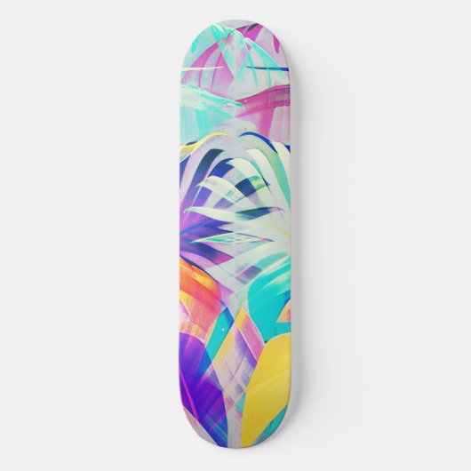 Moderne Abstracte bloempastel kleur Persoonlijk Skateboard (Voorkant)