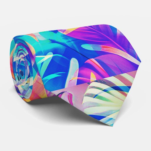 Moderne Abstracte bloempastel kleur Stropdas (Opgerold)