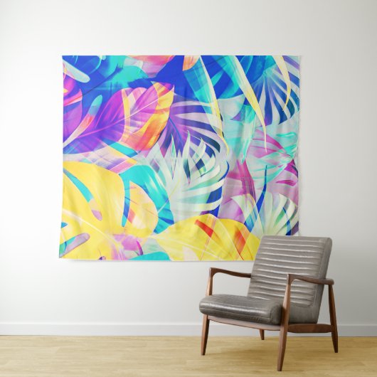 Moderne Abstracte bloempastel kleur Wandkleed (In Situ (horizontaal))