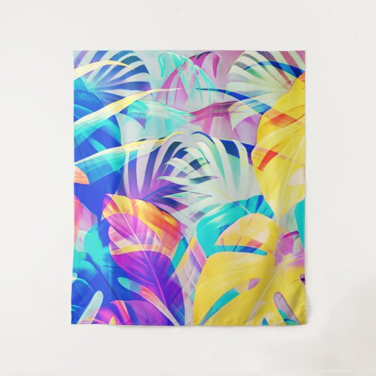 Moderne Abstracte bloempastel kleur Wandkleed (Voorkant)