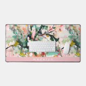 Moderne Abstracte Bloemrijke Botanische Gepersonal Bureaumat (Keyboard & Muis)