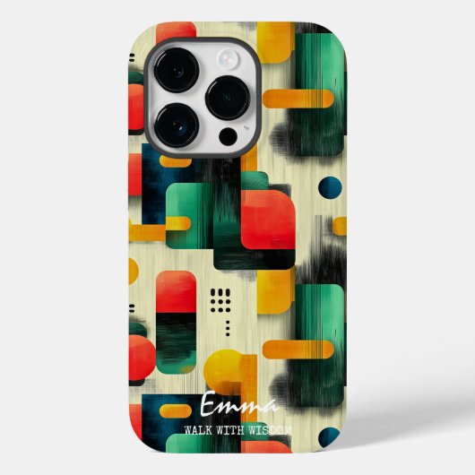 Moderne Abstracte blokken met gepersonaliseerde na Case-Mate iPhone Case (Achterkant)