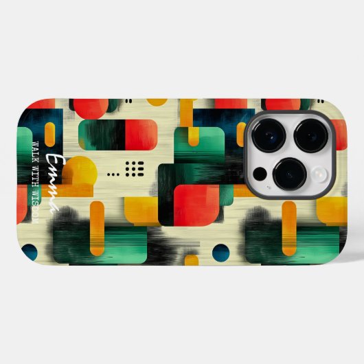 Moderne Abstracte blokken met gepersonaliseerde na Case-Mate iPhone Case (Achterkant (horizontaal))