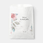 Moderne Abstracte Blos Roos & Wilde Bloem Bruiloft Bedankzakje (Voorkant)