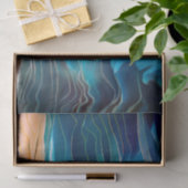 Moderne Abstracte Blue Beach Wave Tissuepapier (Geschenk)