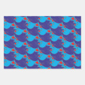 Moderne abstracte BLUE en rode regenboogdruppels Inpakpapier Vel (Voorkant 2)