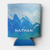 Moderne Abstracte Blue Ocean Art gepersonaliseerd Blikjeskoeler (Voorkant)