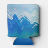 Moderne Abstracte Blue Ocean Art gepersonaliseerd Blikjeskoeler (Achterkant)