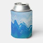 Moderne Abstracte Blue Ocean Art gepersonaliseerd Blikjeskoeler (Blikje Achterkant)