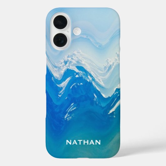 Moderne Abstracte Blue Ocean Art gepersonaliseerd Case-Mate iPhone Case (Achterkant)