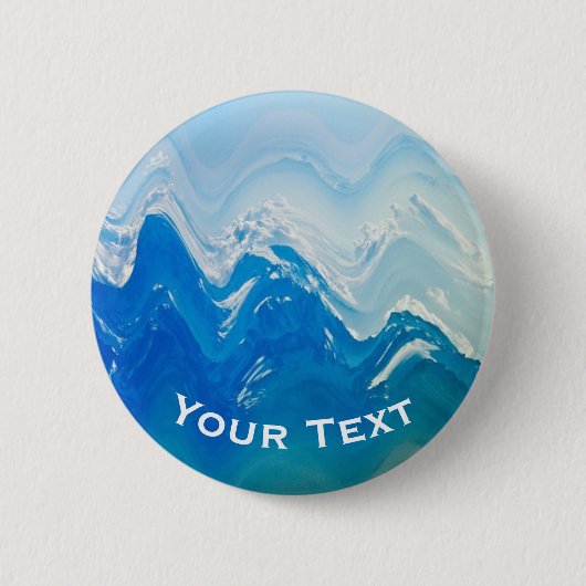 Moderne Abstracte Blue Ocean Art gepersonaliseerd Ronde Button 5,7 Cm (Voorkant)