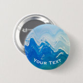 Moderne Abstracte Blue Ocean Art gepersonaliseerd Ronde Button 5,7 Cm (Voorkant /achterkant)