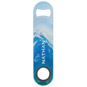 Moderne Abstracte Blue Ocean Art gepersonaliseerd Speed Flessenopener (Voorkant)