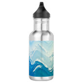 Moderne Abstracte Blue Ocean Art gepersonaliseerd Waterfles (Rechts)