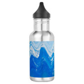 Moderne Abstracte Blue Ocean Art gepersonaliseerd Waterfles (Links)