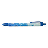 Moderne Abstracte Blue Ocean Art gepersonaliseerd Zwarte Inkt Pen (Bovenkant)