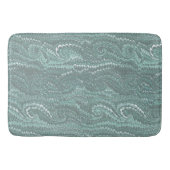 Moderne Abstracte Blue Swirls Marble Pattern Badmat (Voorkant)